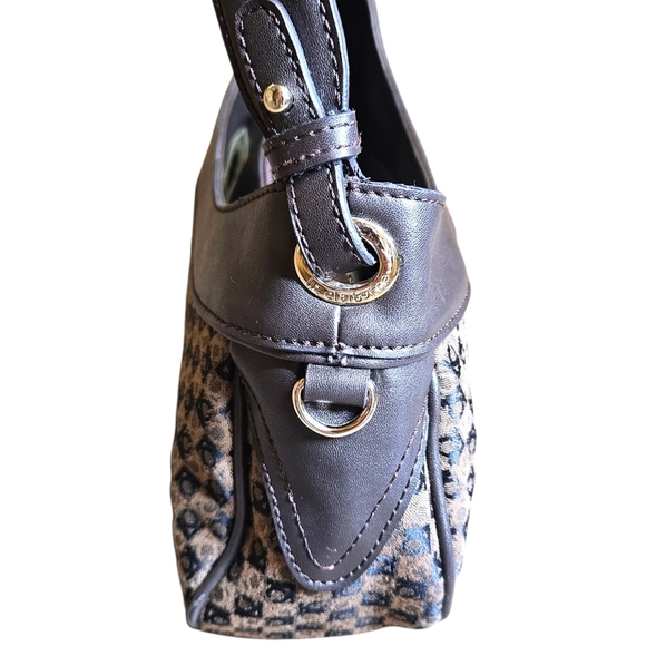 Y2K Liz Claiborne Monogram Shoulder Bag Brown Crescent Purse Retro Fairycore 00s - Picture 11 of 12